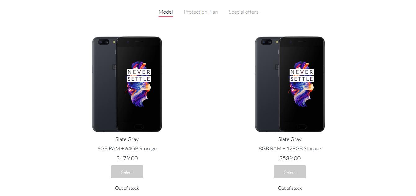 Oneplus 5 out of stock in US