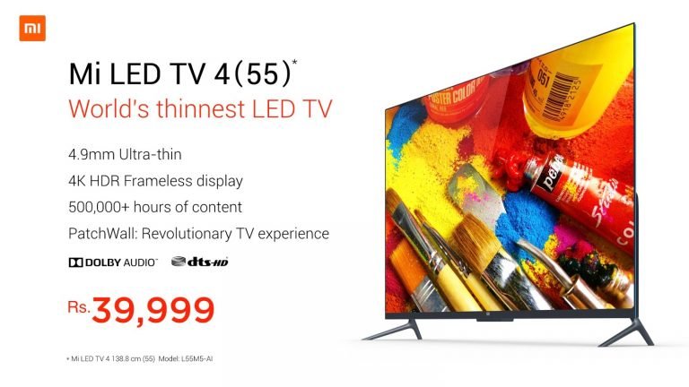 Xiaomi Mi Smart LED TV 4 With 55-Inch 4K Display Launched in India for Rs. 39,999