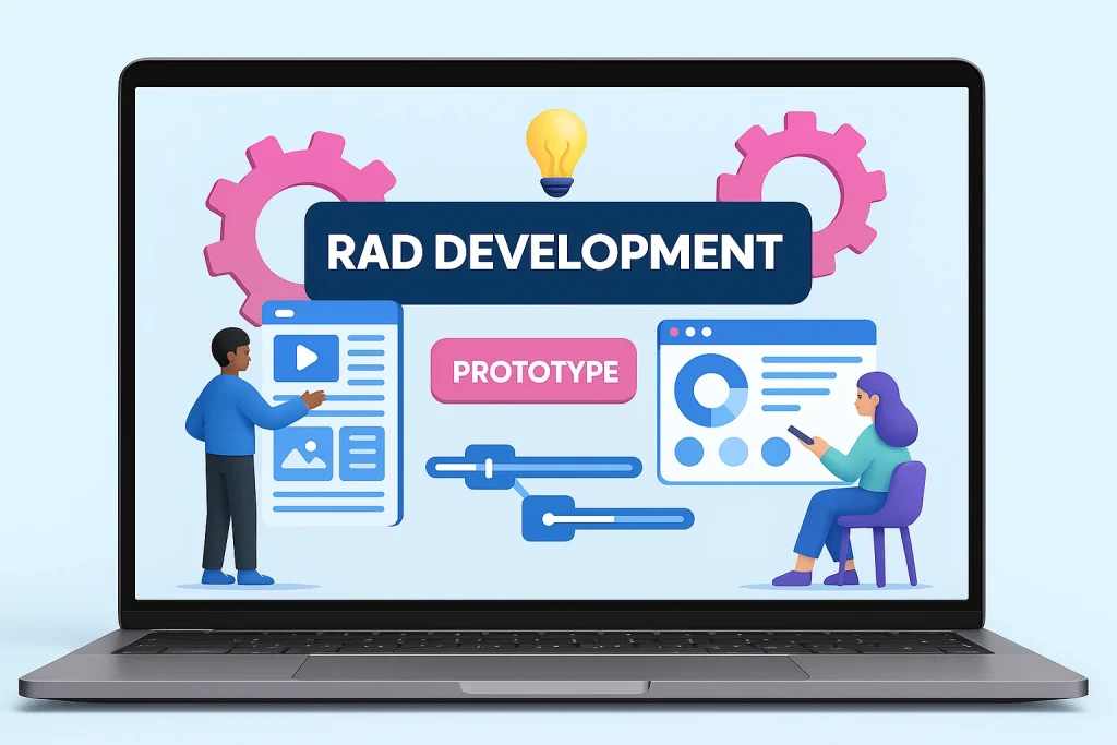 RAD development visual showing fast prototyping