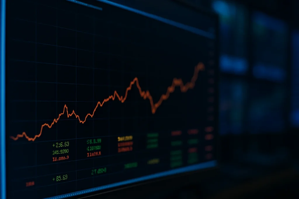 Live chart of Dow futures today showing upward movement