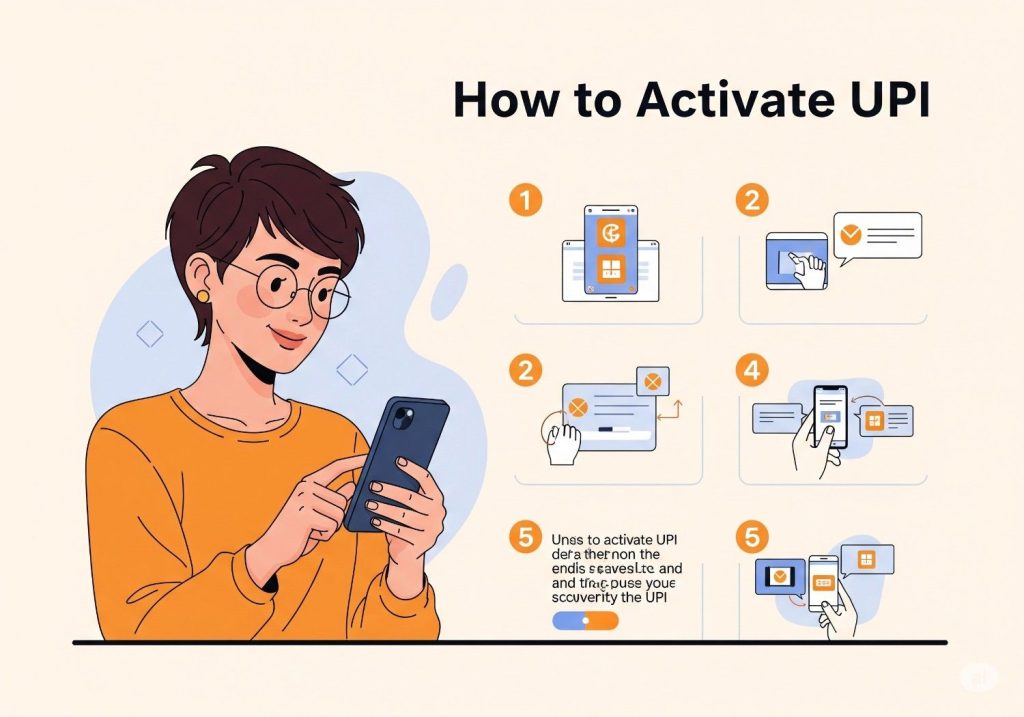 Step by step guide to activate UPI including downloading an app linking bank account and setting UPI PIN