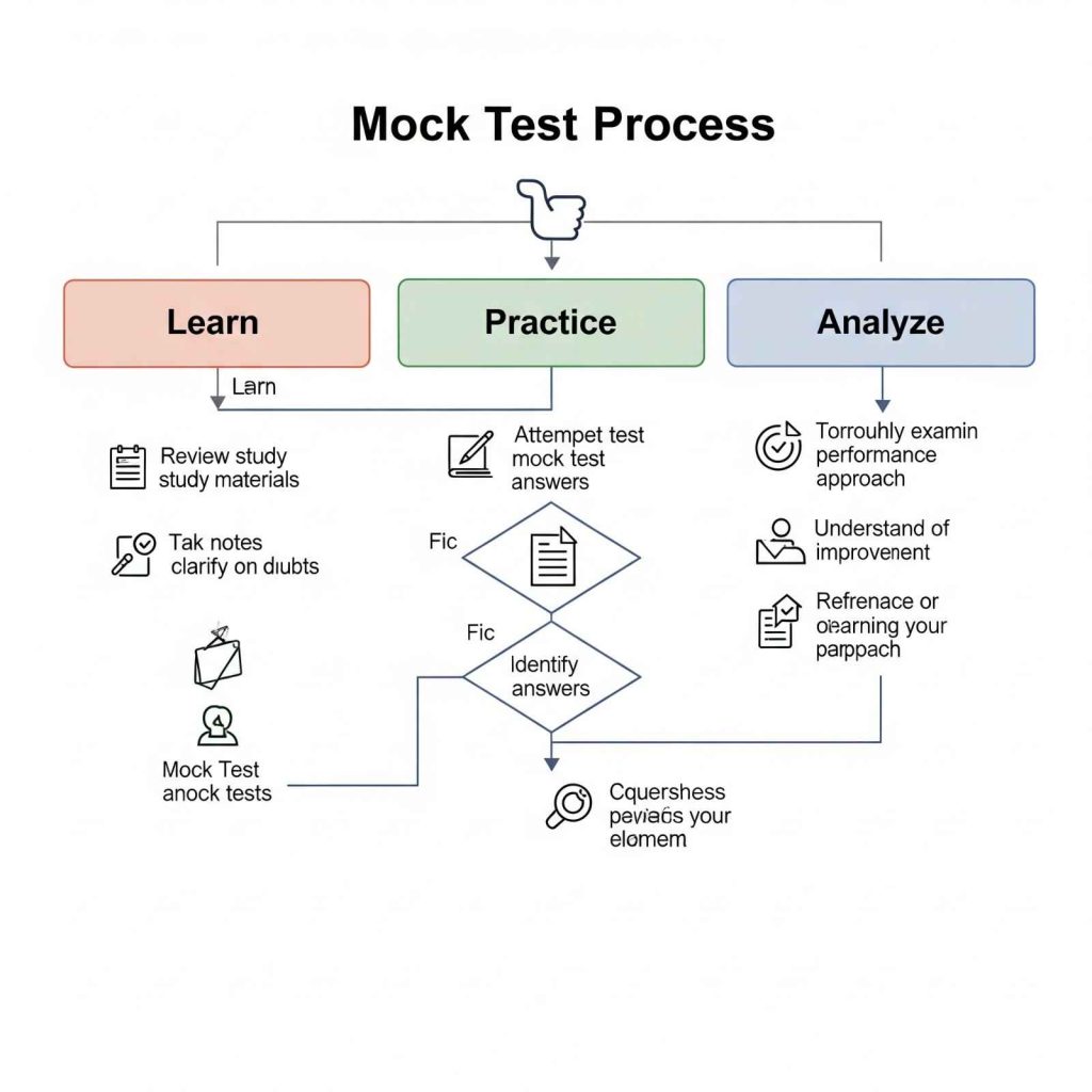 Mock Test Flowchart: Learn Practice Analyze