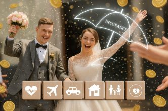 Headline explaining what wedding insurance covers in 2025, including vendor cancellations, weather delays, and venue issues.