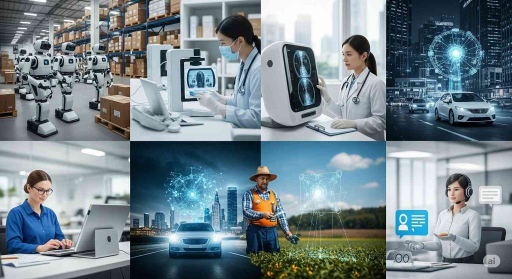 Where artificial intelligence is used across industries including healthcare finance education transport retail and customer service