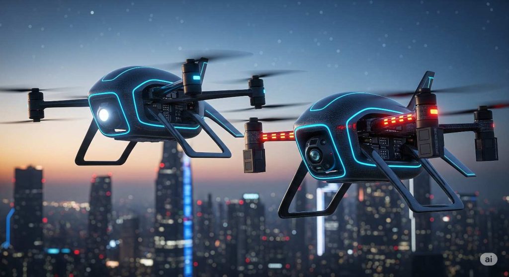 2 flying AI-Powered Drones