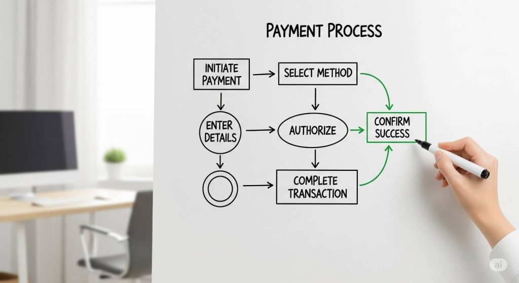 Best Practices for Payment Process Diagrams with clear workflow and simplified steps