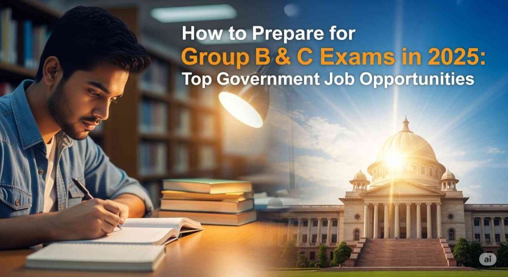 Guide for preparing for Group B & C exams in 2025, highlighting top government job opportunities, with study materials and exam preparation tips.