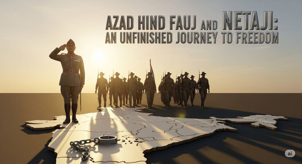 Subhas Chandra Bose addressing Indian National Army troops