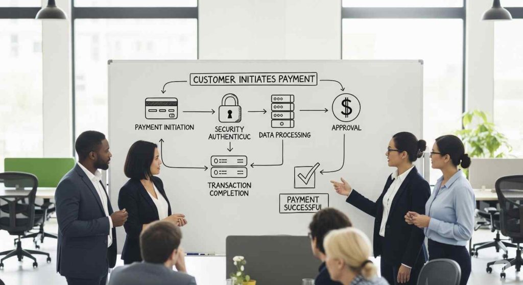 What Is a Payment Process Diagram showing the flow of payment from start to completion