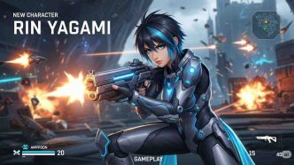 Free Fire New Character 2025 Gameplay featuring Rin Yagami with Kunai skill in action.