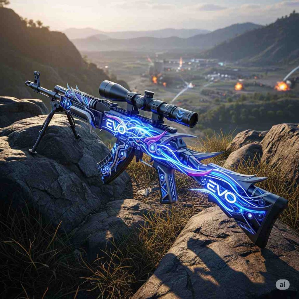 AK47 with Evo skin in a sniper hill position