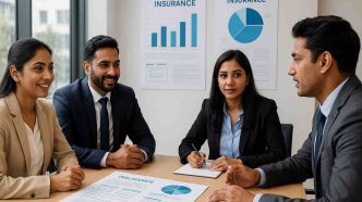 Illustration showing the Insurance Trend of 2025 with breakthrough innovations in AI, climate coverage, and customer solutions.