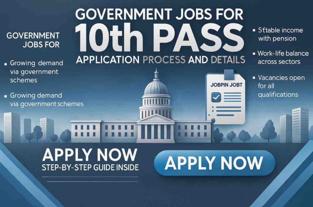 Latest govt jobs for 10th pass candidates in 2025 with application process, benefits like stable income, work-life balance, and easy step-by-step apply guide.