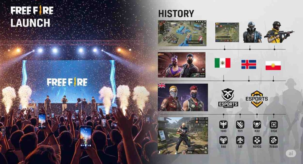 The Launch moment of Free Fire marking the beginning of Free Fire Growth and History