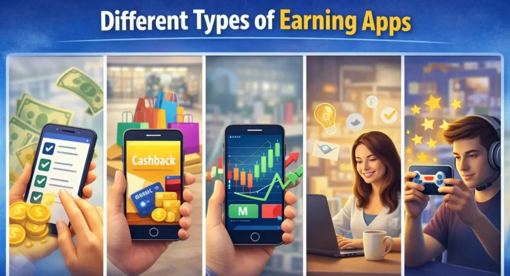 diffrent type of earning apps 
