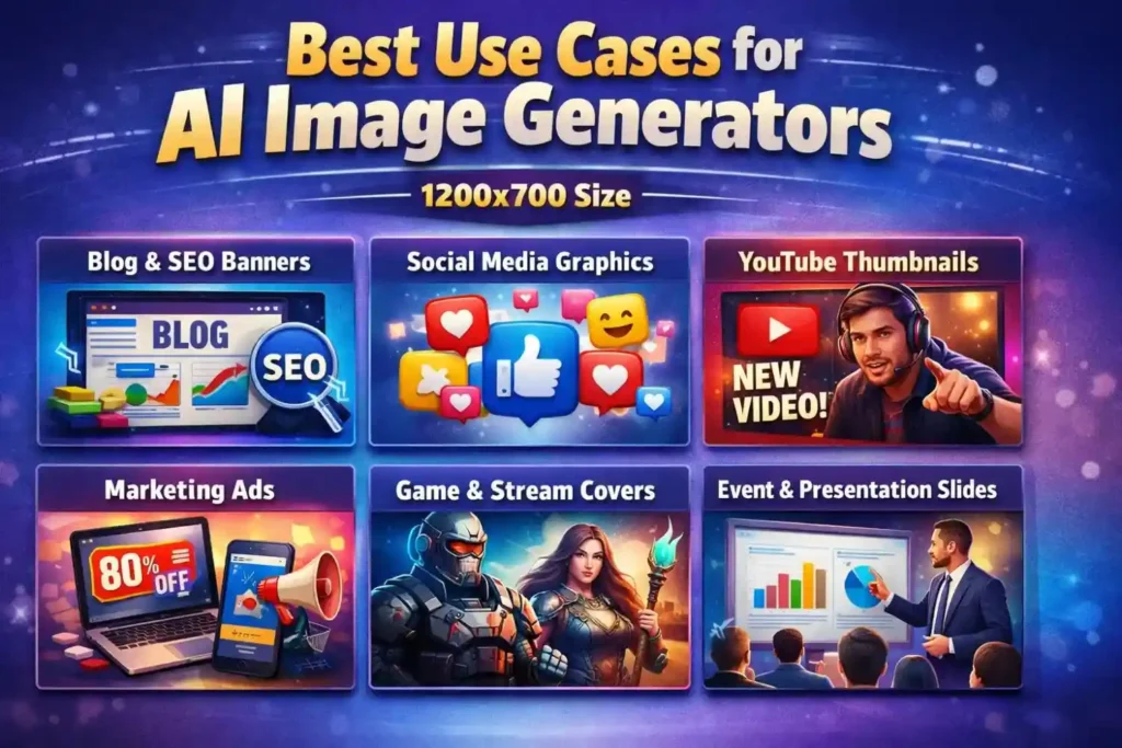 Best Use Cases for AI Image Generators – how a Free AI Image Generator helps create blog and social media visuals.