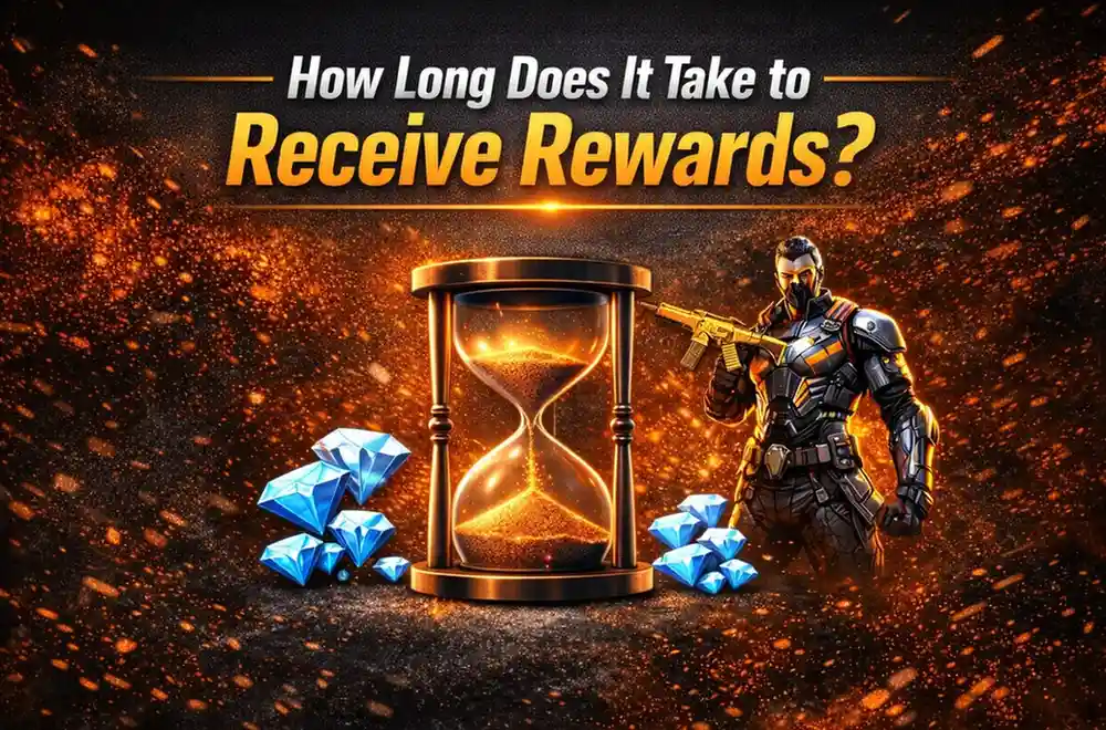 Free Fire Failed to Redeem Fix explaining how long it takes to receive rewards