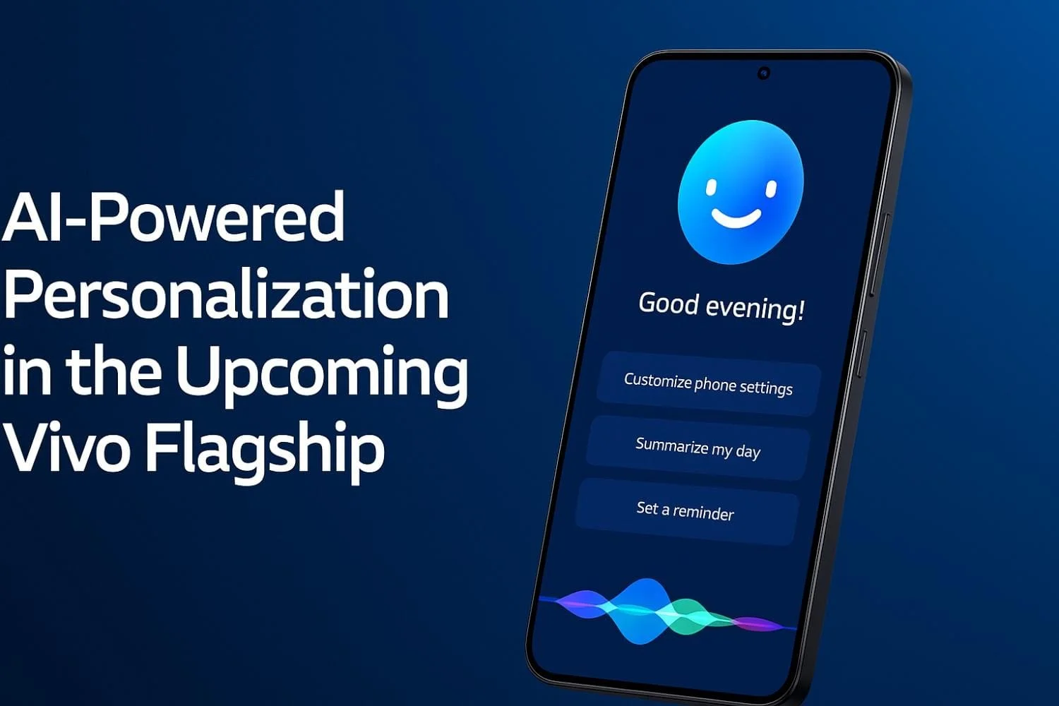 Illustration of Vivo X300 Pro showcasing AI-powered personalization features with smart assistant interface on screen