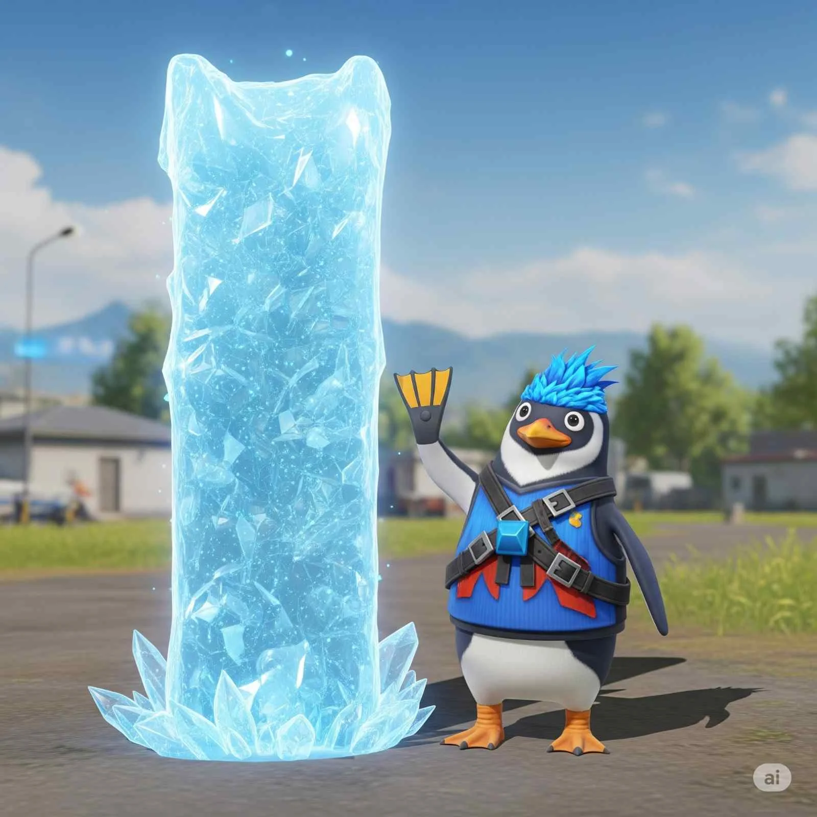 Mr. Waggor pet creating gloo wall in Free Fire match